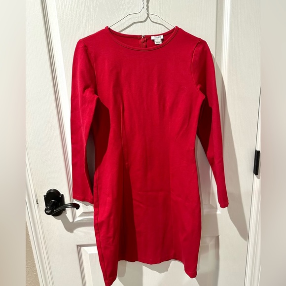 J. Crew Red Long Sleeve Stretch Ponte Knit Sheath Dress - Picture 5 of 8